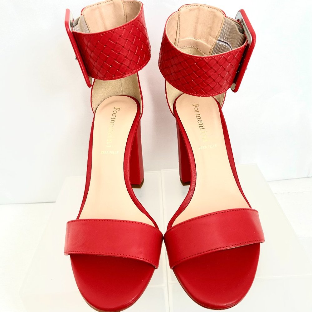 NEW! Formentini Red leather sandals made in Italy
